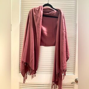 World Market pashmina wrap scarf dusty pink